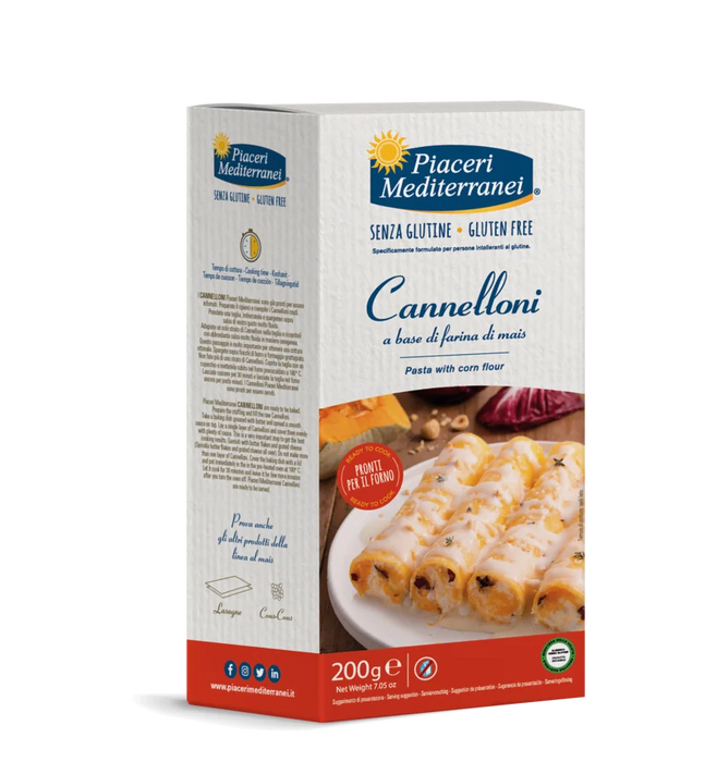 Cannelloni 200g - Piaceri Mediterranei

Die Cannelloni von Piaceri Mediterranei sind eine glutenfreie Spezialität, die sich durch eine herzhafte Füllung und authentischen Geschmack auszeichnet.