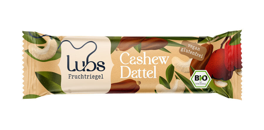 Cashew Dattel  Riegel 40g - Lubs Bio

Der Cashew Dattel Rohkostriegel von Lubs ist ein köstlicher Snack für zwischendurch.
