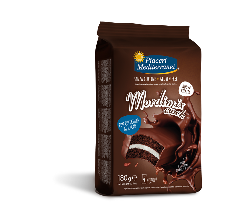 Mordimix Ciock 180g- Piacari Mediterranei

Unsere köstlichen Snacks, umhüllt von streng glutenfreier Schokolade, begeistern vom ersten Moment an.