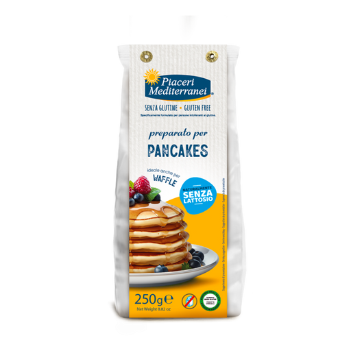 Preparato per Pancakes 250g - Piaceri

Mit der glutenfreien Pancake-Backmischung von Piaceri Mediterranei gelingen im Handumdrehen herrlich weiche und luftige Pancakes