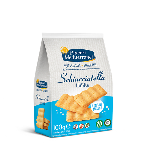 Schiacciatella classica 100g - Piaceri

Knusprig gebacken und mit 2 % Meersalz verfeinert, eignet sich die Schiacciatella ideal als Snack für zwischendurch, unterwegs oder als Begleitung zu Antipasti, Dips und Aufstrichen.