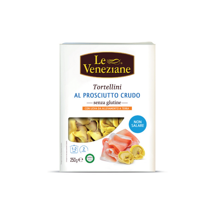 Tortellini mit Schinken 250g- Le Veneziane

Le Veneziane glutenfreie Tortellini mit rohem Schinken von Molino di Ferro sind gefüllte&glutenfreie Teigwaren.