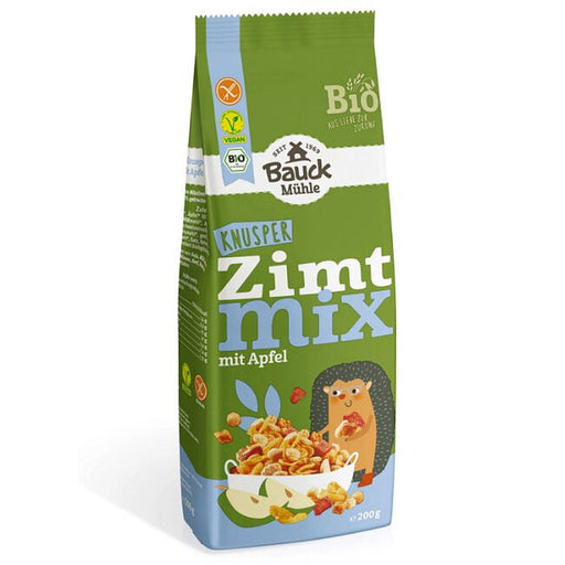 Zimt Mix mit Apfel 200g -Bauckhof

Du liebst die Kombination aus Apfel und Zimt und magst es locker in deiner Müslischüssel? Dann ist unser Knusper Zimt Mix mit Apfel genau die richtige Kombination für dich. Hier treffen fruchtige Apfelstückchen auf knusprigen Zimtkugeln und knusprige Flakes. Aber ist auch bei diesen Zutaten der Mix glutenfrei? Aber hallo: alles glutenfrei und in hochwertiger Bio-Qualität.