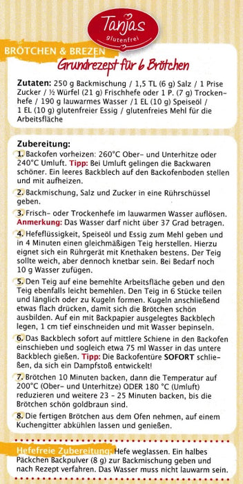 Backmischung für Brötchen & Brezen 250g - Tanjas glutenfrei